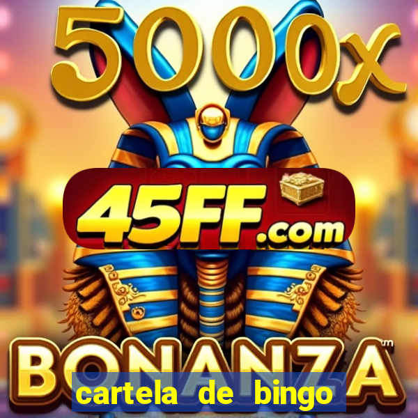 cartela de bingo cha de bebe
